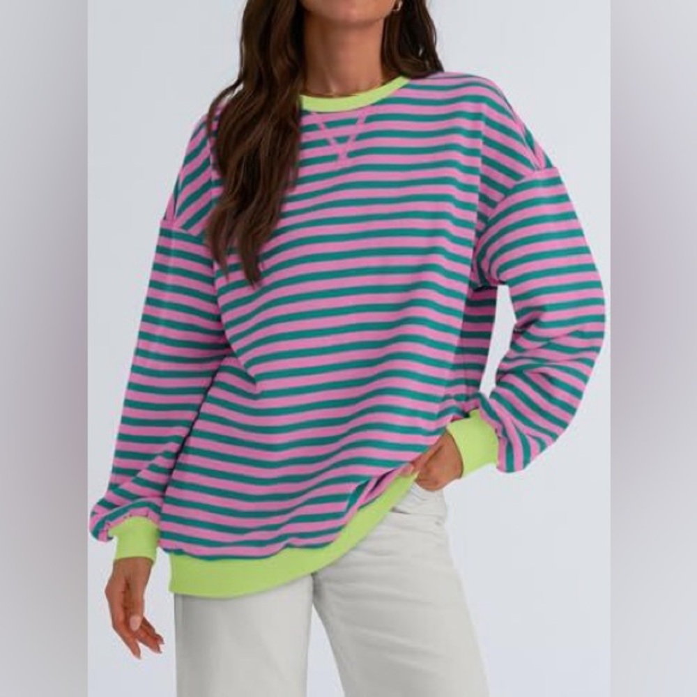 Amazon Women's Striped Long Sleeve Tee Free people, JCrew, preppy‎ XL 1X
